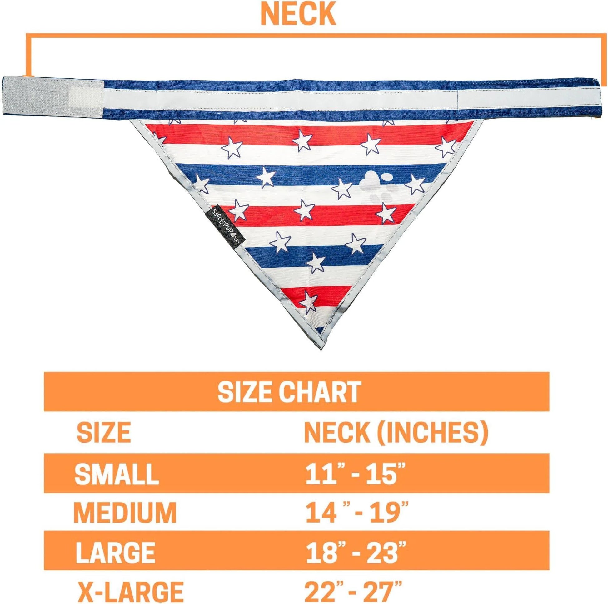 4Th of July Bandana for Large and Small Pets. Reflective Accessories for Walking Camping and off Leash Exploration 2 Pack. (Medium)