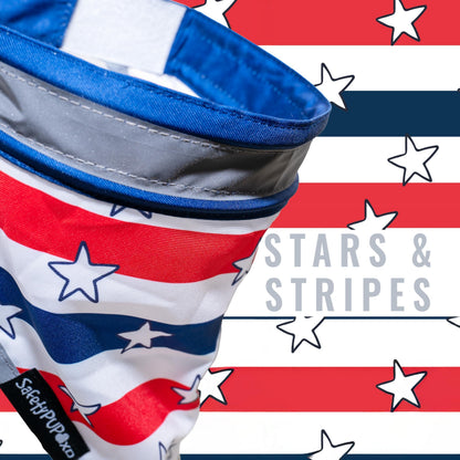 4Th of July Bandana for Large and Small Pets. Reflective Accessories for Walking Camping and off Leash Exploration 2 Pack. (Medium)